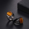 Oidea Tiger Eye Mens Rings: Classic Retro Oval Tiger Eye