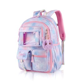 CNRYRIO Kids Backpacks For Girls - Multiple Pockets Backpack - Kawaii Bookbag For Primary Elementary High School