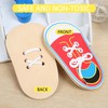 MEMOFYND Wooden Laces Exercise Board with 1 Storage Bag, Laces
