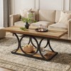 Tribesigns Rectangle Coffee Table, 47.24-inch Rustic Coffee Tables for Living