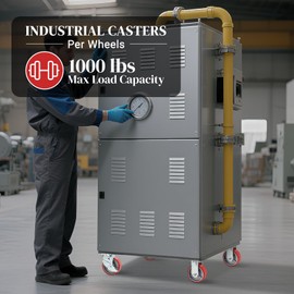 W B D WEIBIDA 5 Inch Heavy Duty Casters, 1000 LBS Industrial Plate Caster Wheels with No Noise Polyurethane Wheel on Steel Hub for Tool Cart, Workbench(2 Fixed)