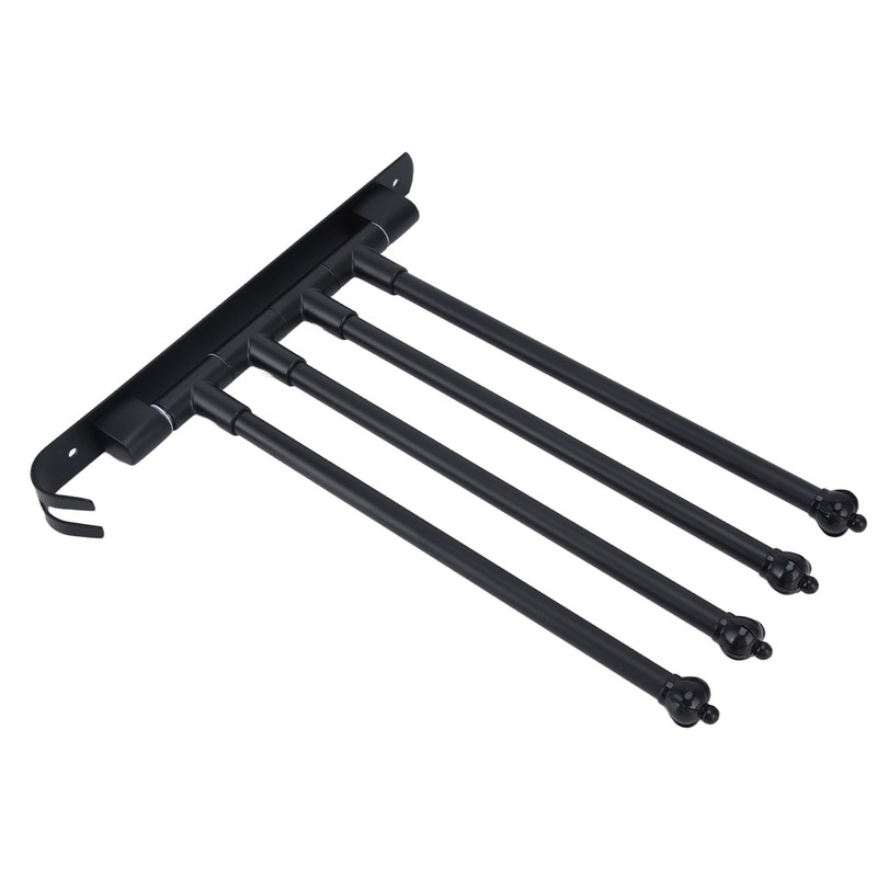 Stainless Steel Swivel Towel Hanger Holder Black Rotating Movable Towel