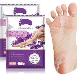 Máscara Exfoliante para Pies 2 Piezas, Elimina Callos y Piel Muerta, Deja los Pies Suaves como de Bebé, Foot Mask Exfoliante Unisex para Renovar y Suavizar la Piel (Púrpura)
