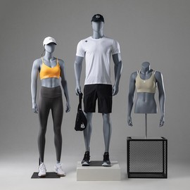 BDM 비디엠 러닝모델 소품 쇼윈도 매장 의류 남녀 마네킹 진열 진열대 전신 모델 [JR-9그레이배색남반신] VIDM Running Model Prop Show Window Store Clothing Male and Female Mannequin Display Display Rack Full Body Model [JR-9 Gray Accent Male Half Body]