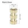 sourcing map Knurled Insert Nuts, 50Pcs M3 x 10mm(L) x