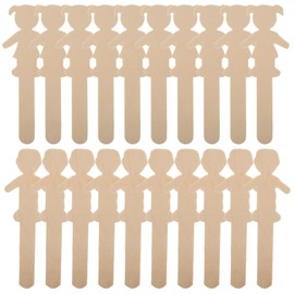 Ciieeo 20pcs Wooden Shapes Unfinished Wooden People Shapes DIY Crafts Sticks Boys and Girls Popsicle Sticks for Painting and Sticking