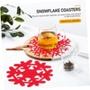 Ciieeo 4pcs Christmas Snowflake Coasters Insulated Desktop Cup Mats for