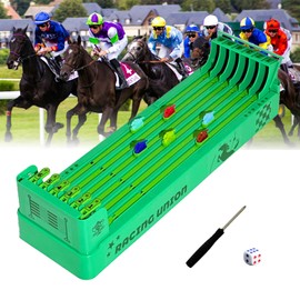 LUUDYOTU Horse Racing Game Electronic, Horse Racing Table Game with 6-Horse, Desktop Derby Horse Race Board Game for Adults Party Games(Screwdriver and Dice Attached)