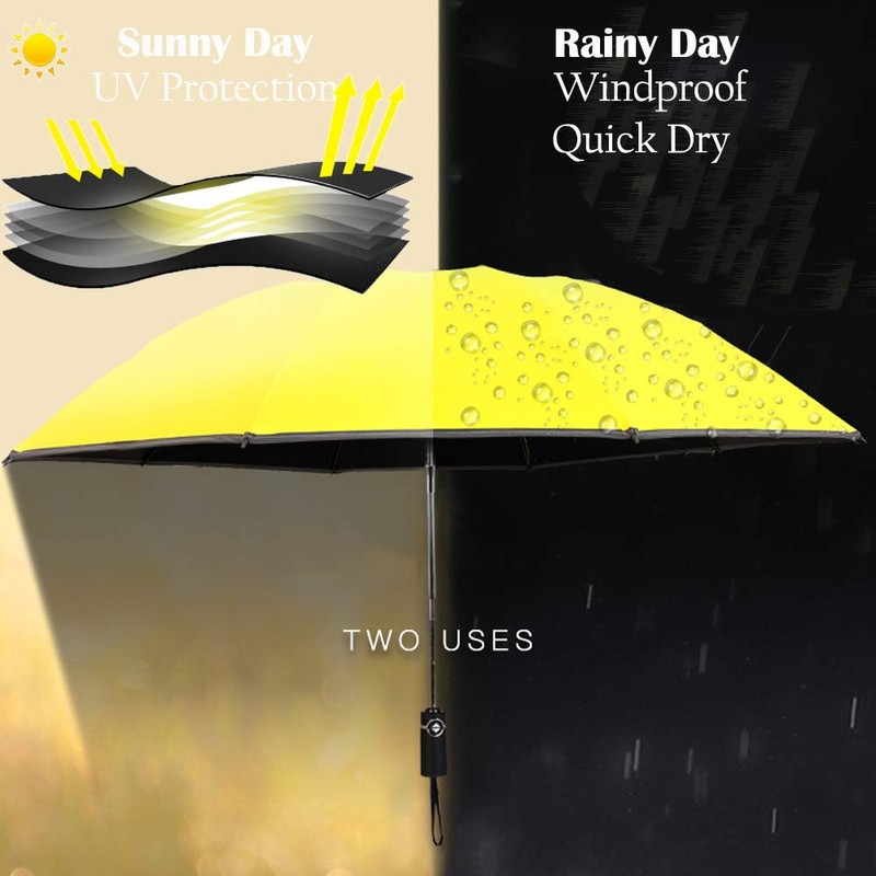 WULUN Automatic folding umbrella, reverse folding umbrella, reinforced 10 ribs,