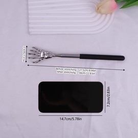 Telescopic Back Scratcher, Novelty Gifts for Men & Women, Portable Handheld Massage Stick, Unusual & Funny Massager (Black)