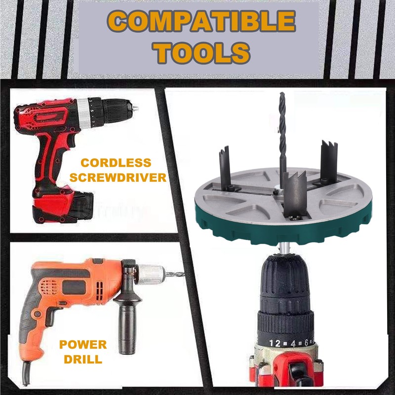 Adjustable Punching Saw Round Hole Opener Tools with Positioning Bit