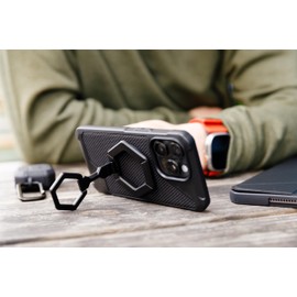 URBAN ARMOR GEAR Magnetring/Halterung/Ständer für magnetische Hüllen [360 Grad drehbar, Aufstellung im Hoch- und Querformat, Starke Magneten] Titan