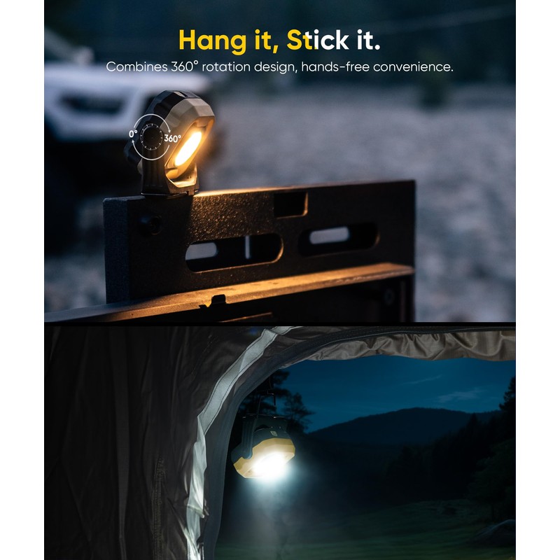 HOTLIGH Rechargeable Work Light, 1200LM Magnetic Light with IPX4 Waterproof,