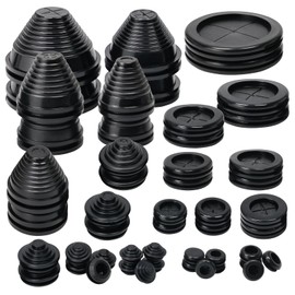 50 Pcs 10 Sizes Rubber Grommet Kit-Tower Shaped and Round Rubber Hole Plug, Firewall Automotive Wire Grommets Boat Desk Hole Cover Cable Cord Organizer 3/8 1/2 13/16 7/8 1 1-3/16 1-3/8 1-9/16 2 2-3/8
