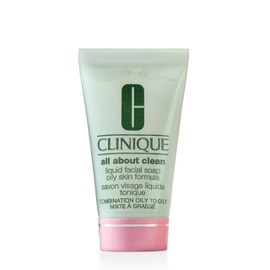Clinique 3-Step All About Clean Liquid Facial Cleanser Soap | Face Wash For Oily Skin| Types 3 + 4, Mini Travel Size, 1 Fl Oz
