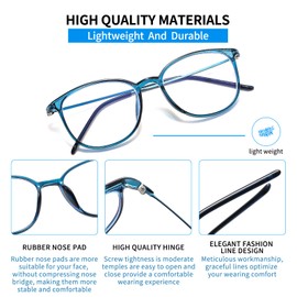 Suertree Blue Light Filter Distance Glasses Lightweight Myopia Glasses Fashion Myopia Glasses TR90 for Women Men 0.5x Blue