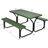 BANGTANE Picnic Table, Portable Picnic Table Bench Set w/Steel Frame,