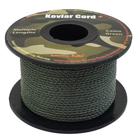 emma kites 100% Blade Kevlar Line Cord Camo Green Camouflage Color 10M x 475kg / 1050lb Size Abrasion Resistant High Strength Paracord Tent Line Use Camping Fishing Survival Outdoor Sports General Purpose Accessory Cord