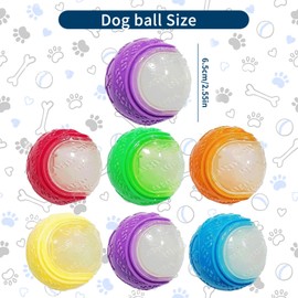 SupaWeiss 6PCS Indestructible Dog Ball,Squeaky Dog Ball,Balls for Dogs,Dog Balls for Large,Medium,and Small Dogs (Luminous)