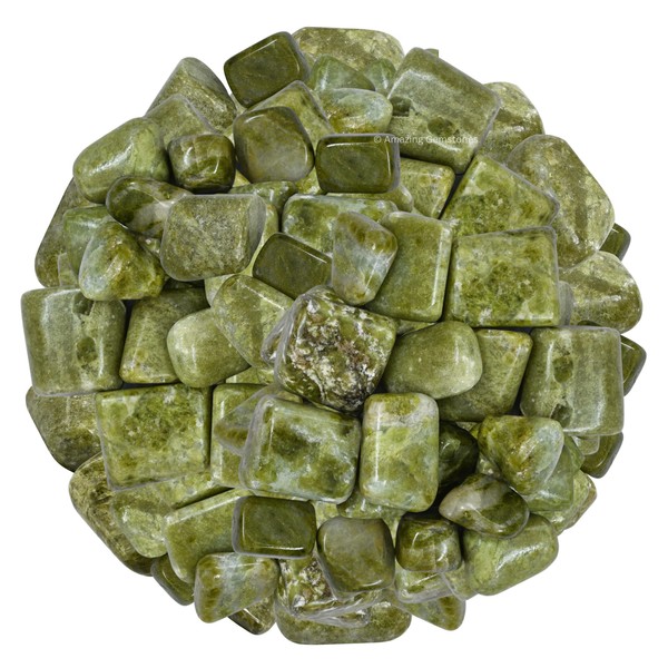 1000+ Carats Vesuvianite Crystal Tumbled Stones Polished Rocks - Natural Gem Stones for Healing - DIY Crystals for Protection