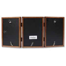 Lawrence Frames 766046T Nutmeg Wood Hinged Triple Picture Frame, 4 by 6-Inch