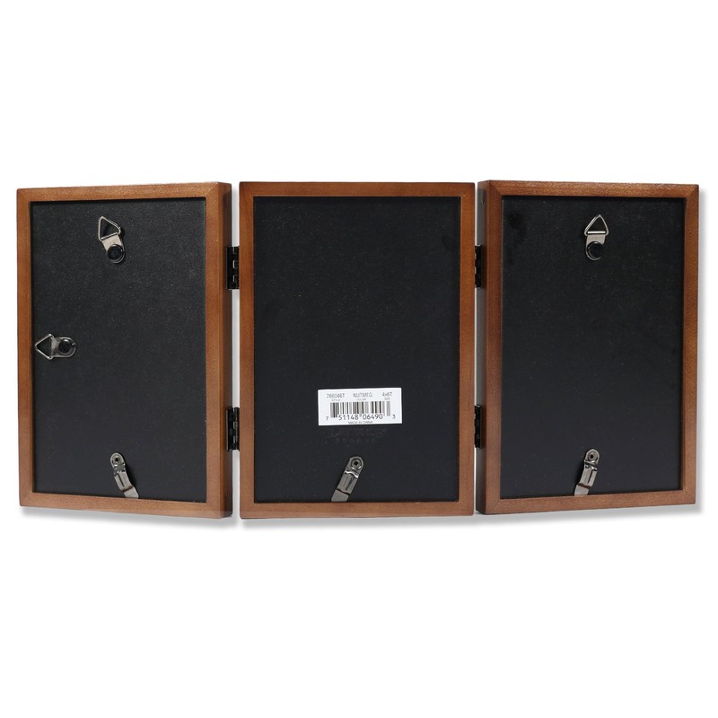 Lawrence Frames 766046T Nutmeg Wood Hinged Triple Picture Frame, 4