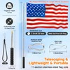 Telescopic Portable Handheld Flag Pole and 3'x5' American US Flag