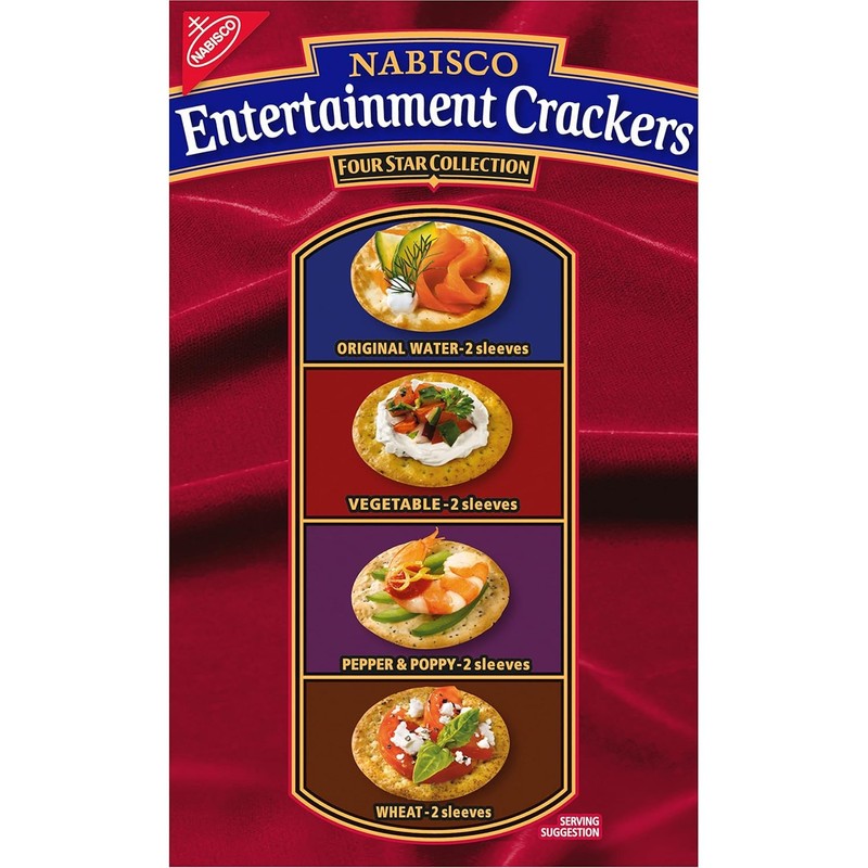 Nbisco Entertainment Crackers Variety Pack, 40 Ounce Box, Vegetable, Wheat,