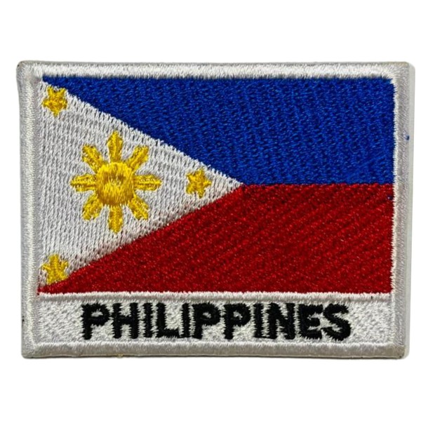 Bebuz Philippines Flag with Name Patch Embroidered Iron On Sew