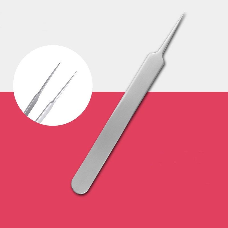 Blackhead Splinter Remover Tweezers Silver Professional Stainless Steel Blackheads Needle