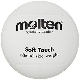 Molten MTV4SLW Volleyball Soft Touch No. 4 Ball, Artificial Leather, White