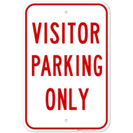 Visitor Parking Only No Parking Sign, 12x18 Inches, Rust Free .063 Aluminum, Fade Resistant, Made in USA by Sigo Signs