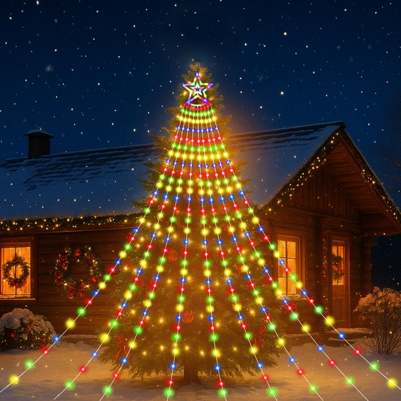 Outdoor Christmas Decoration Star Lights 480 LED Christmas Star Lights