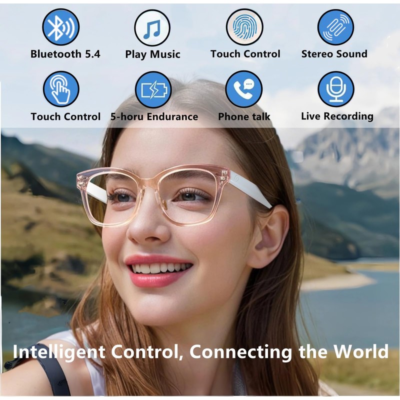 Varnolix AI Translation Bluetooth Glasses,Smart Glasses for Women with GPT