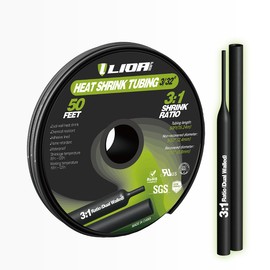 LIDAPRO Heat Shrink Tubing 50 Feet Roll, 3:1 Ratio Adhesive Lined Marine Grade Shrink Wrap Tubing,Industrial Heat Shrink Tube Electrical 3/32 inches Black