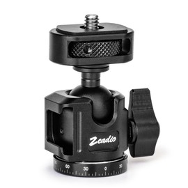 Zeadio Ball Head Mount with 1/4" & 3/8" Thread - 360° Panoramic Heavy Duty Metal Camera Mount Tripod Head for DSLR, Gimbal, Action Cam