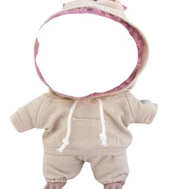 AXLUCE Love Love Clothes Hoodie Pants Plush Clothing (Light Beige)
