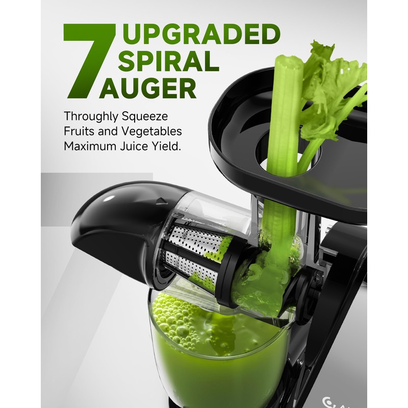 AMZCHEF Cold Press Masticating Juicer Machine - 90% Yield Reverse
