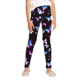 JESKIDS Girls Prints Leggings Casual Yoga Pants Tights Trousers for Kids in 12-13 Years Glazed Butterfly
