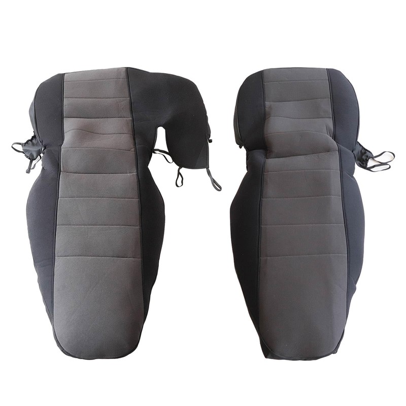 GXARTS 2Pcs 60/40 High Back Bench Seat Cover Black/Charcoal Compatible