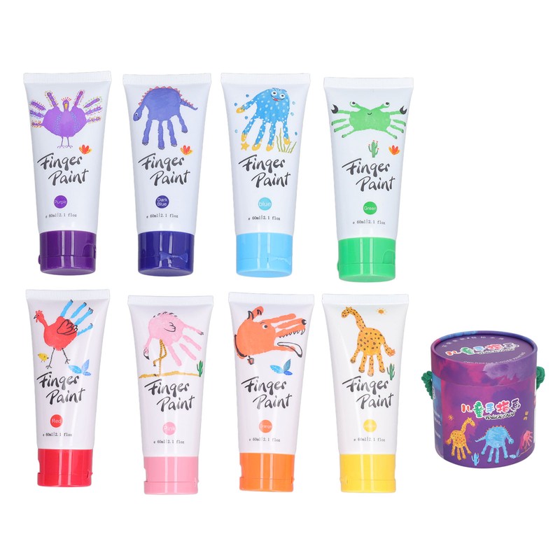8PCS Finger Paints Safe Washable DIY Kids Finger Paints for