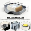Grey Silicone Soap Dish – Sink Organizer with Drain Spout