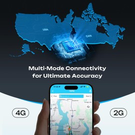 4G LTE GPS Tracker USA/Canada Coverage Multi Alerts with Car Tracker Design (Subscription Required) Black