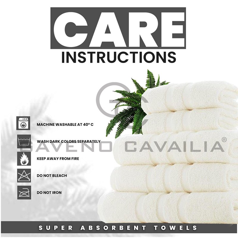 GC GAVENO CAVAILIA 100% Ringspun Cotton Bath Towels, Luxury 550