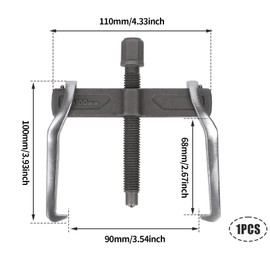IUSOT 4 Inch 2 Jaw Gear Puller Tool Set for Bearings, Pulleys, and Gears, Bearing Puller, Wiper Arm Removal Tool, Adjustable and Strong Two-Arm Design for Professional Removal