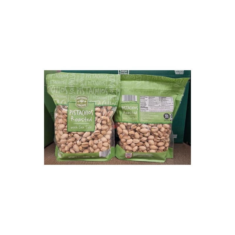 Southern Grove Pistachios Roasted with Sea Salt 16oz 454g (Two