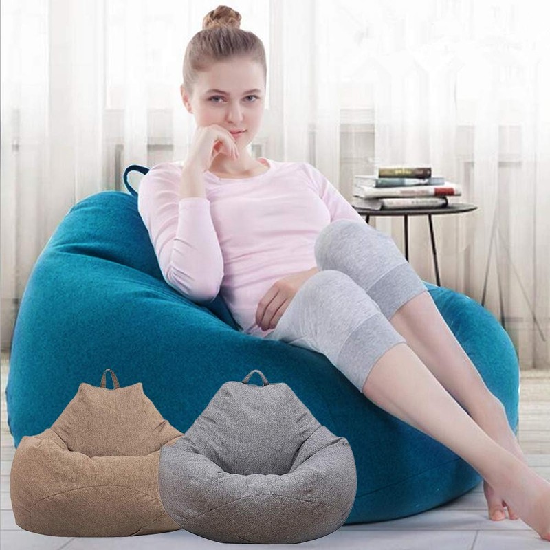 Bean Bag Cover with Handle and Side Pockets Lazy Bag