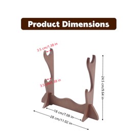 Yimluofa 1 Set Wooden Flute Stand Exquisite Desktop Sword Display Stand for Flute Woodwind Instrument Storage Display