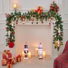 6pcs 12cm Pink Wooden Christmas Nutcracker Soldier Ornaments, Christmas Tree