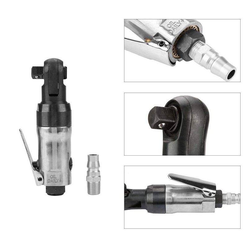 Akozon Air Ratchet Wrench, 1/4" Pneumatic Air Ratchet Wrench, Square
